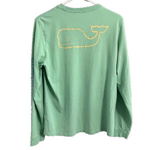 Vineyard Vines Kids Mint Green Long Sleeve Pocket T Shirt Whale Logo Kids 18